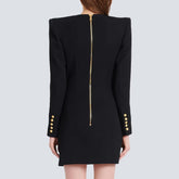 Blazer ajusté asymétrique à boutonnage simple et col en V à manches longues